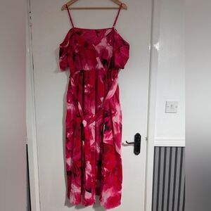 Elegant Pink Floral Women's Dress